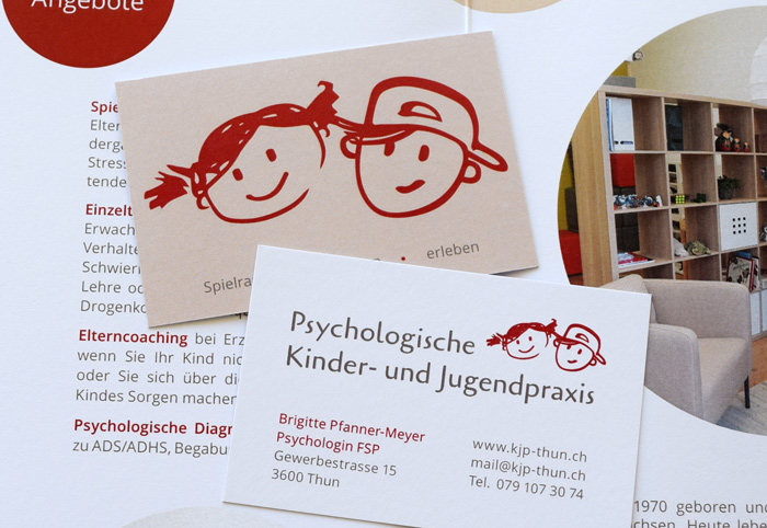 Visitenkarte und Flyer Psychologische Kinder- und Jugendpraxis